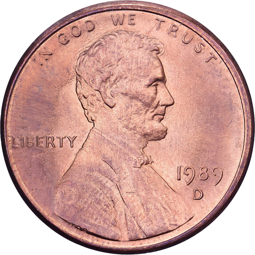Vereinigte Staaten, Cent, Lincoln, 1989, U.S. Mint, Copper Plated Zinc, SS+
