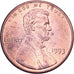 Stati Uniti, Cent, Lincoln, 1993, U.S. Mint, Zinco placcato rame, BB, KM:201b