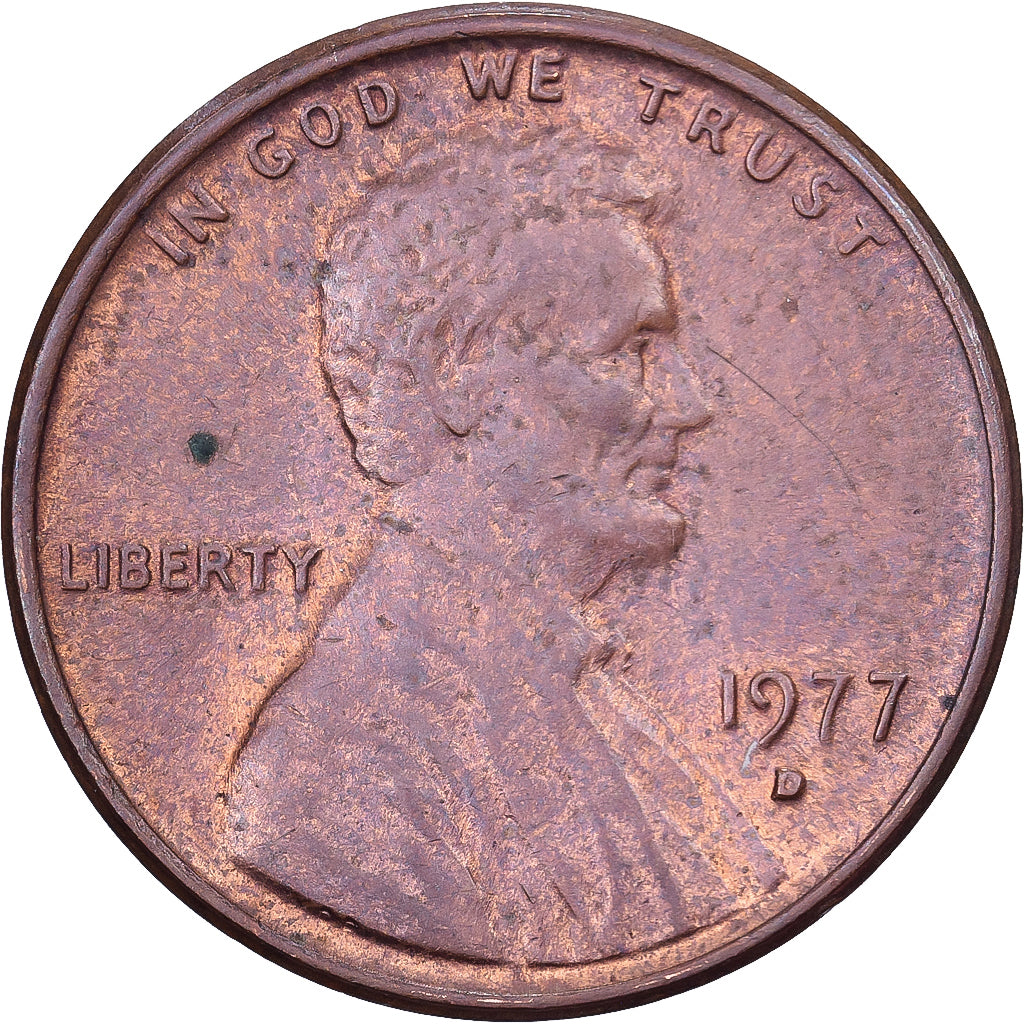 United States, Cent, Lincoln, 1977, U.S. Mint, Brass, EF(40-45), KM:201