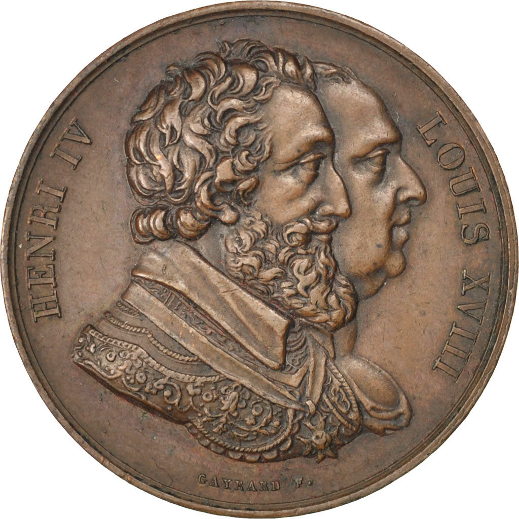 France, Médaille, Louis XVIII, Cuivre, Gayrard, SUP