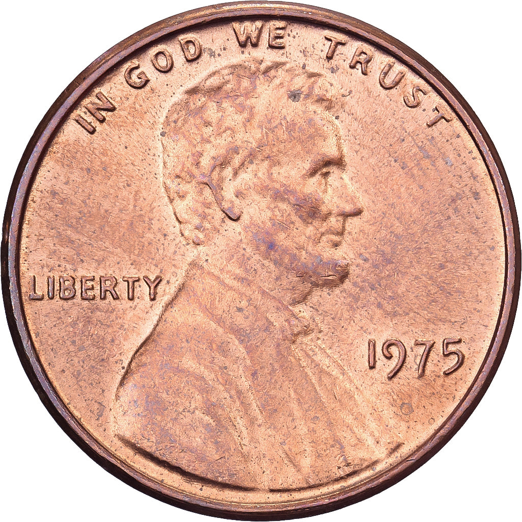 United States, Cent, Lincoln, 1975, U.S. Mint, Brass, AU(50-53), KM:201