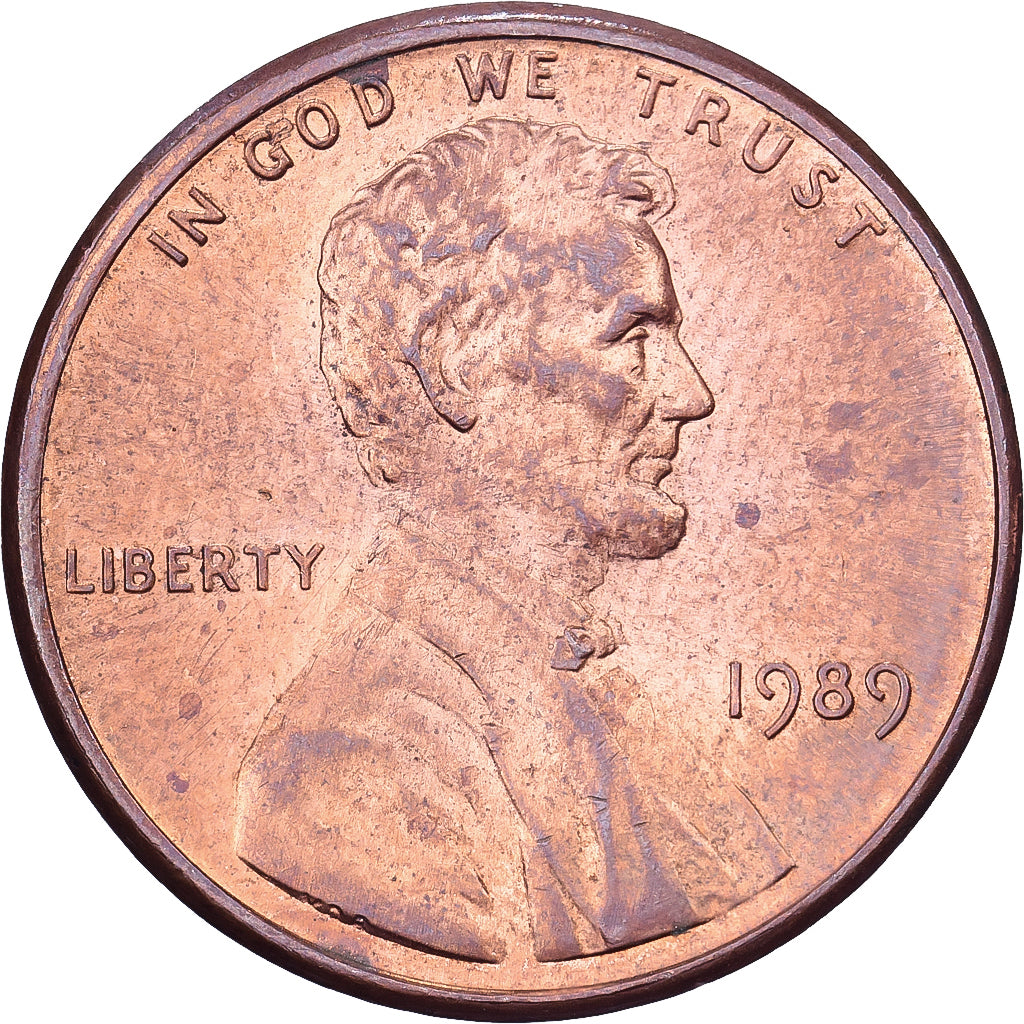 Estados Unidos, Cent, Lincoln, 1989, U.S. Mint, Cobre chapado en cinc, MBC+