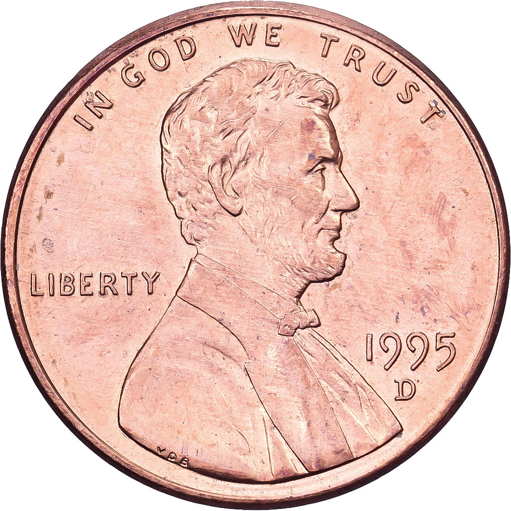 Estados Unidos, Cent, Lincoln, 1995, U.S. Mint, Cobre chapado en cinc, EBC