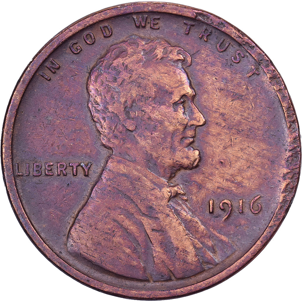 United States, Cent, Lincoln, 1916, U.S. Mint, Bronze, EF(40-45), KM:132