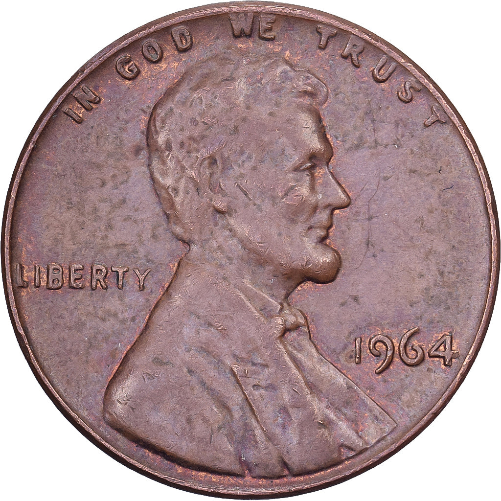 Vereinigte Staaten, Cent, Lincoln, 1964, U.S. Mint, Messing, SS, KM:201