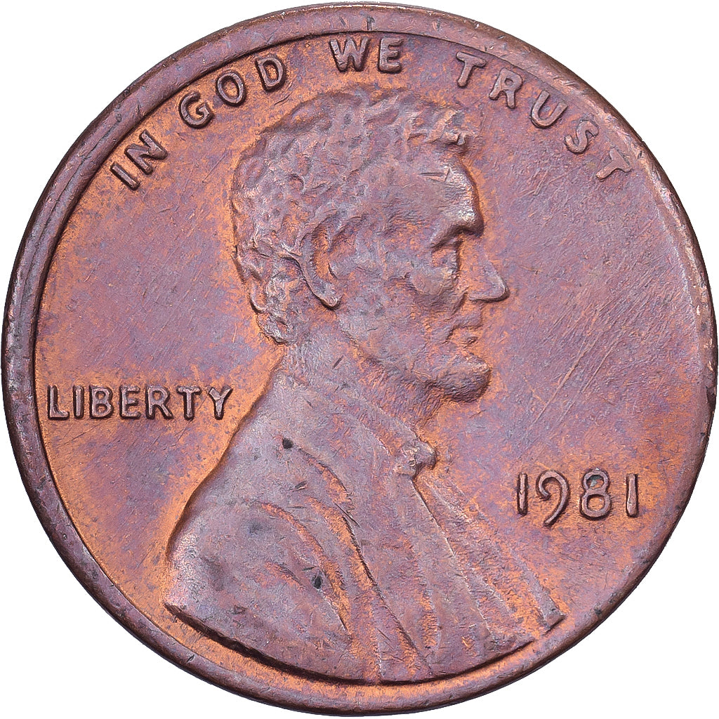 États-Unis, Cent, Lincoln, 1981, U.S. Mint, Laiton, TTB, KM:201