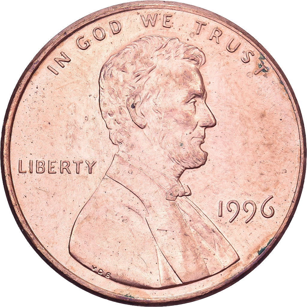 United States, Cent, Lincoln, 1996, U.S. Mint, Copper Plated Zinc, AU(50-53)