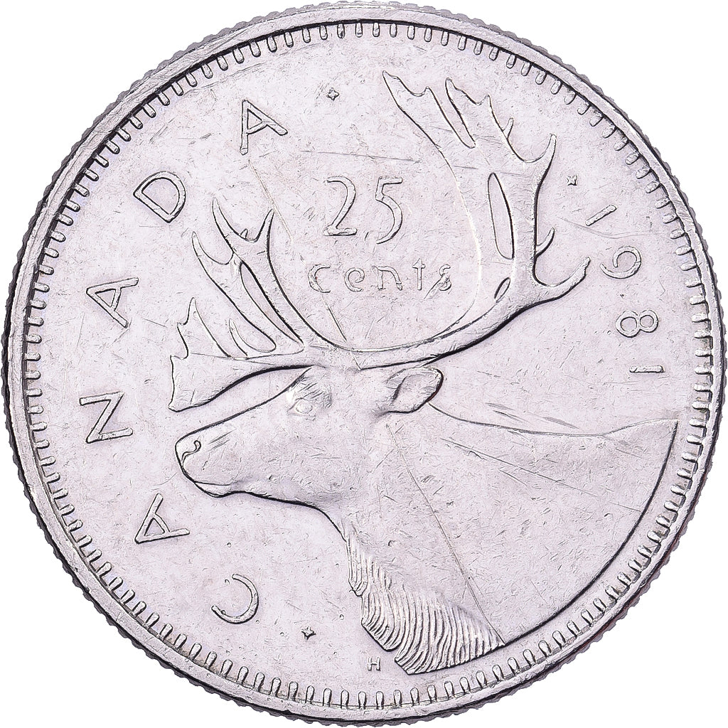 Canada, Élisabeth II, 25 Cents, 1981, Royal Canadian Mint, Nickel, TTB+, KM:74