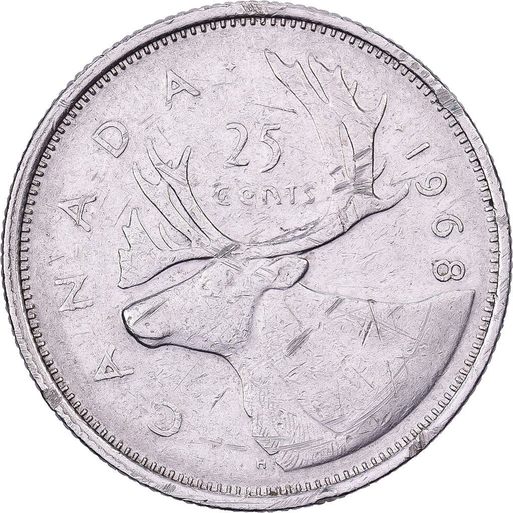 Canada, Elizabeth II, 25 Cents, 1968, Royal Canadian Mint, Nickel, AU(50-53)