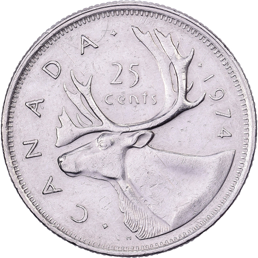 Canada, Elizabeth II, 25 Cents, 1974, Royal Canadian Mint, Nickel, AU(50-53)