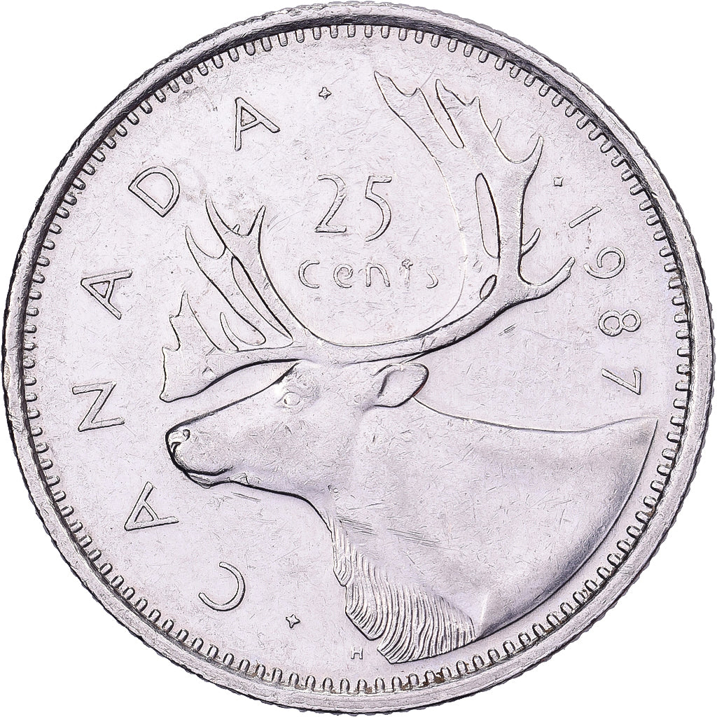 Canada, Élisabeth II, 25 Cents, 1987, Royal Canadian Mint, Nickel, TTB+, KM:74