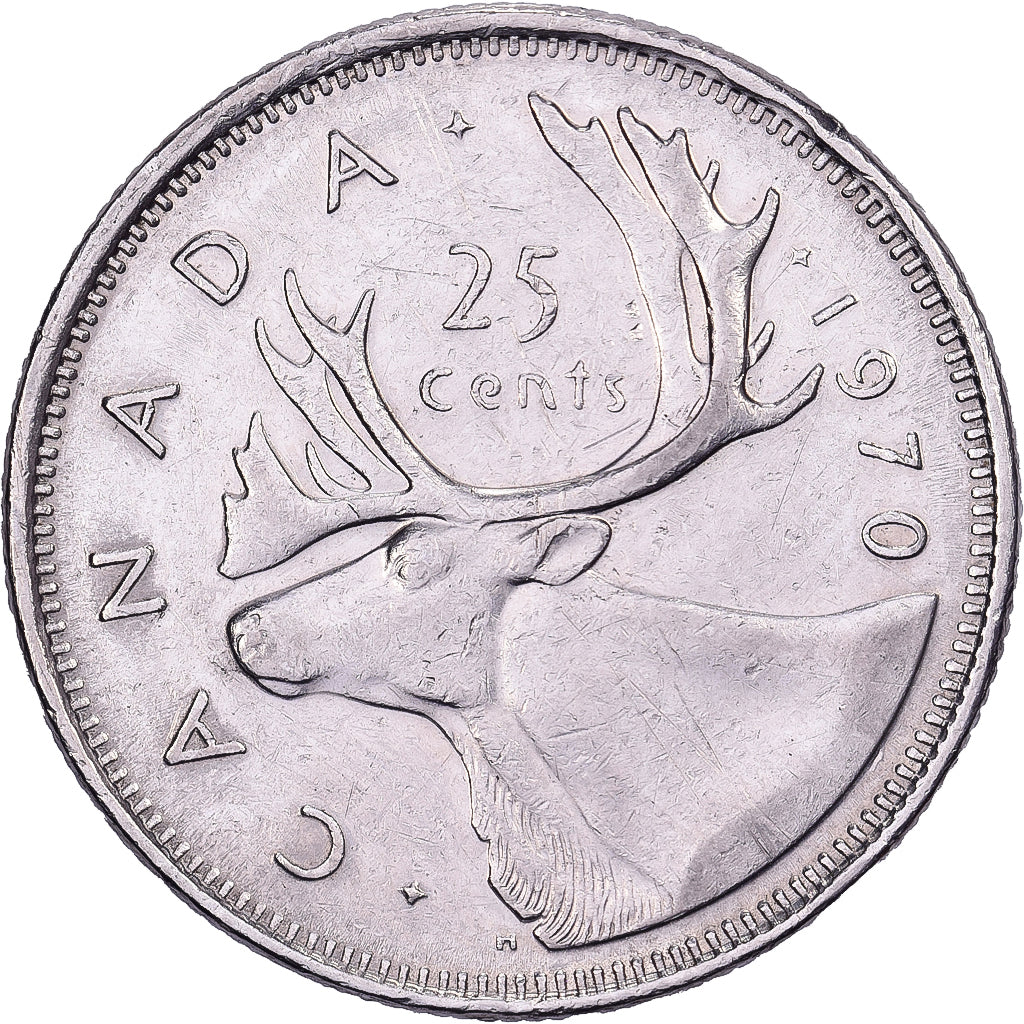 Canada, Élisabeth II, 25 Cents, 1970, Royal Canadian Mint, Nickel, TTB+, KM:62b
