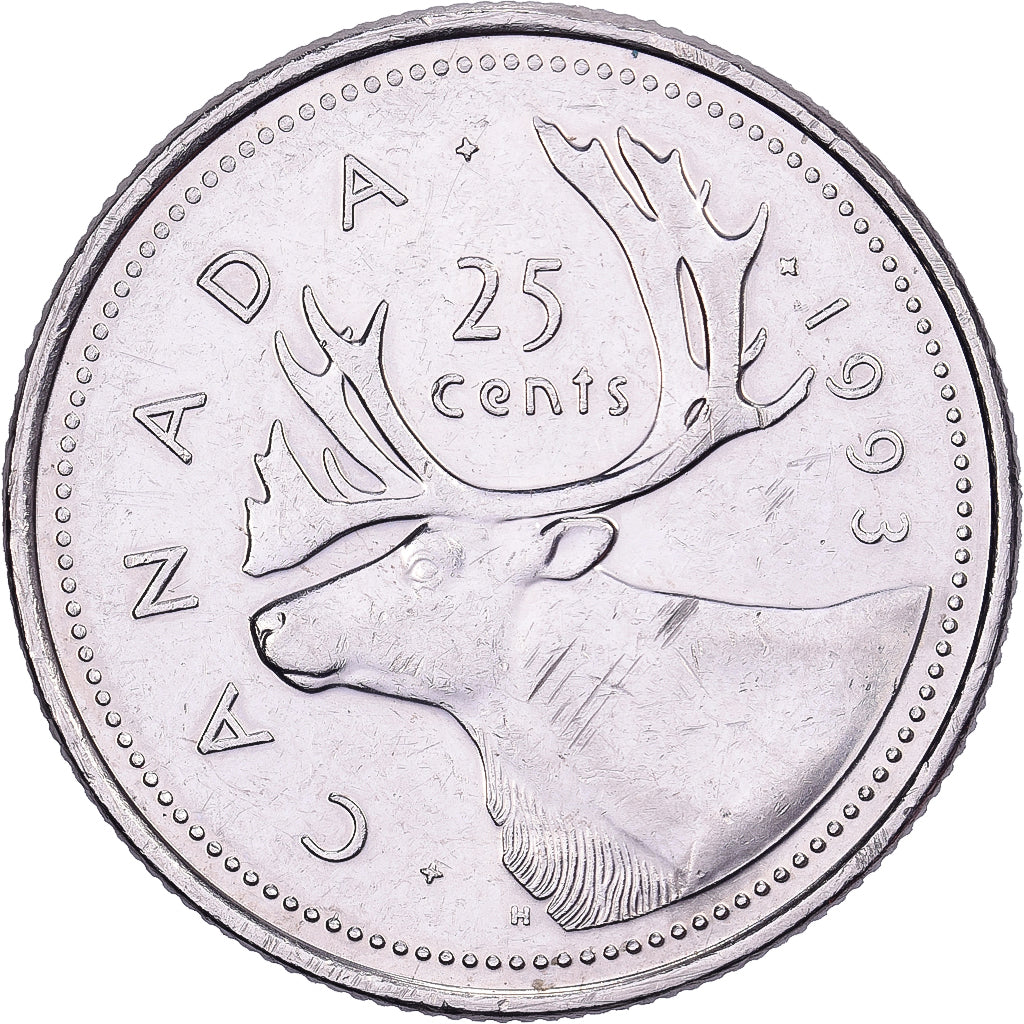 Canada, Elizabeth II, 25 Cents, 1993, Royal Canadian Mint, Nickel, AU(50-53)