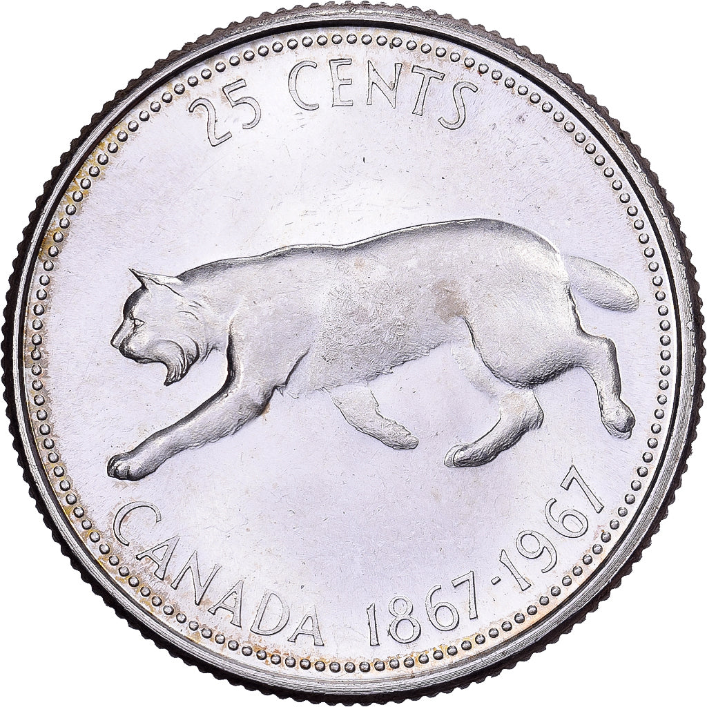 Canada, Elizabeth II, 25 Cents, 1867-1967, Royal Canadian Mint, Srebro