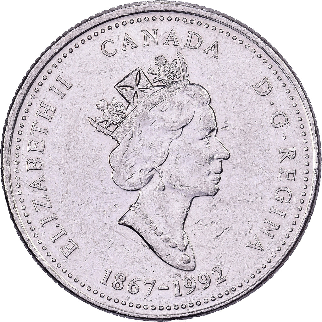 Canadá, Elizabeth II, 25 Cents, 1992, Royal Canadian Mint, Níquel, AU(50-53)