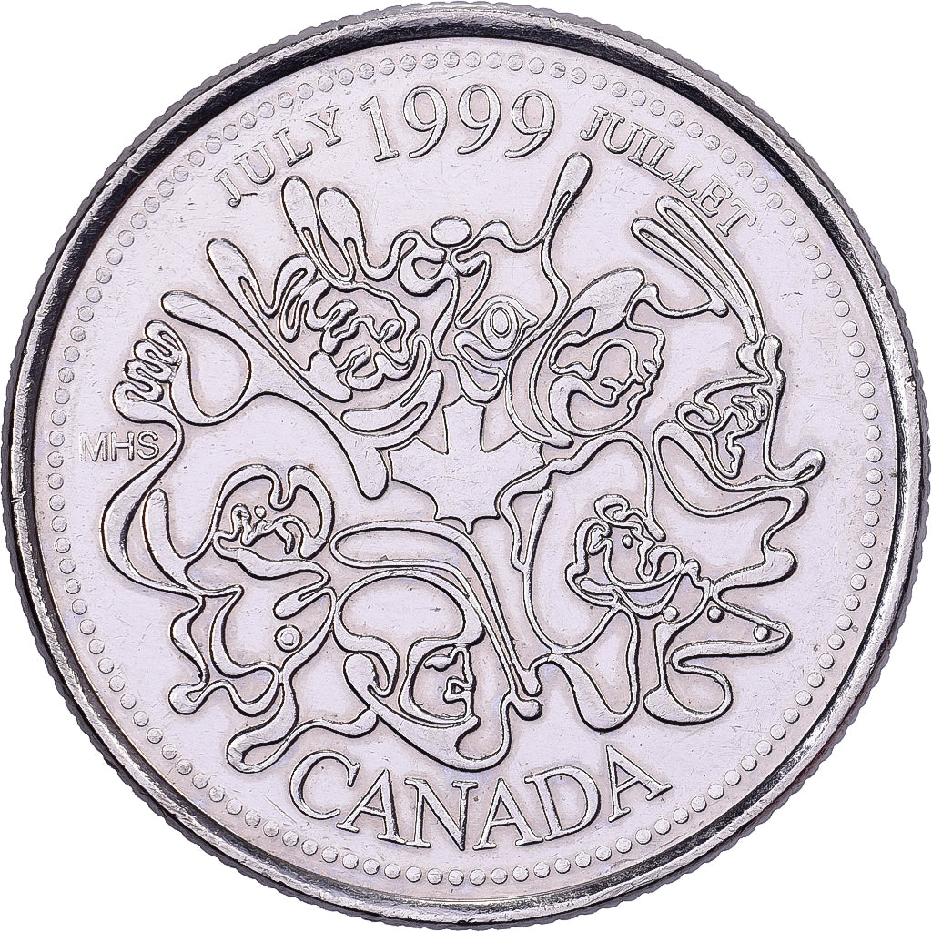 Canada, Elizabeth II, 25 Cents, 1999, Royal Canadian Mint, Nikiel, AU(55-58)
