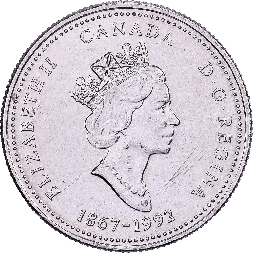 Kanada, Elizabeth II, 25 Cents, 1867-1992, Royal Canadian Mint, Nickel, VZ