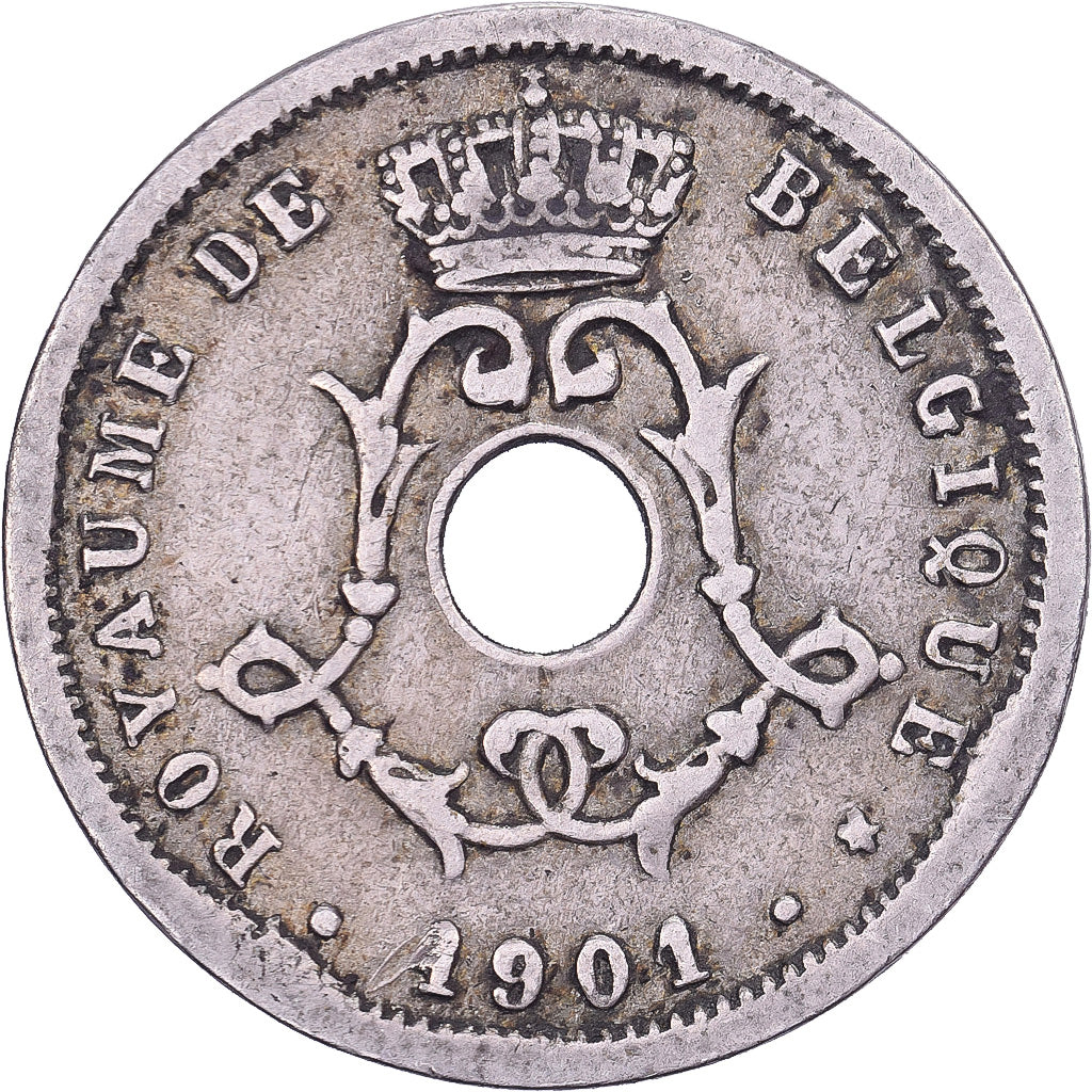 Belgio, Leopold II, 5 Centimes, 1901, Brussels, Rame-nichel, MB+, KM:46