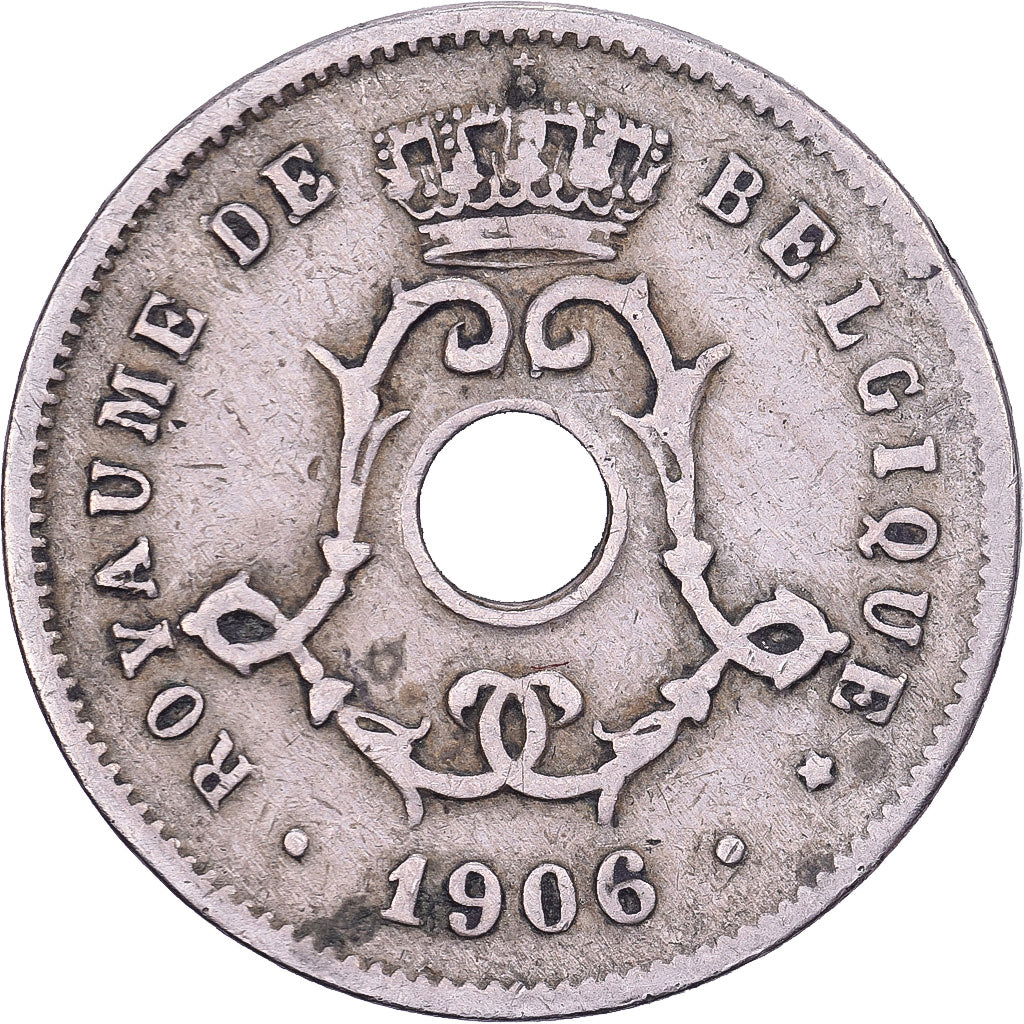 Belgien, Leopold II, 5 Centimes, 1906, Brussels, Kupfer-Nickel, S+, KM:54