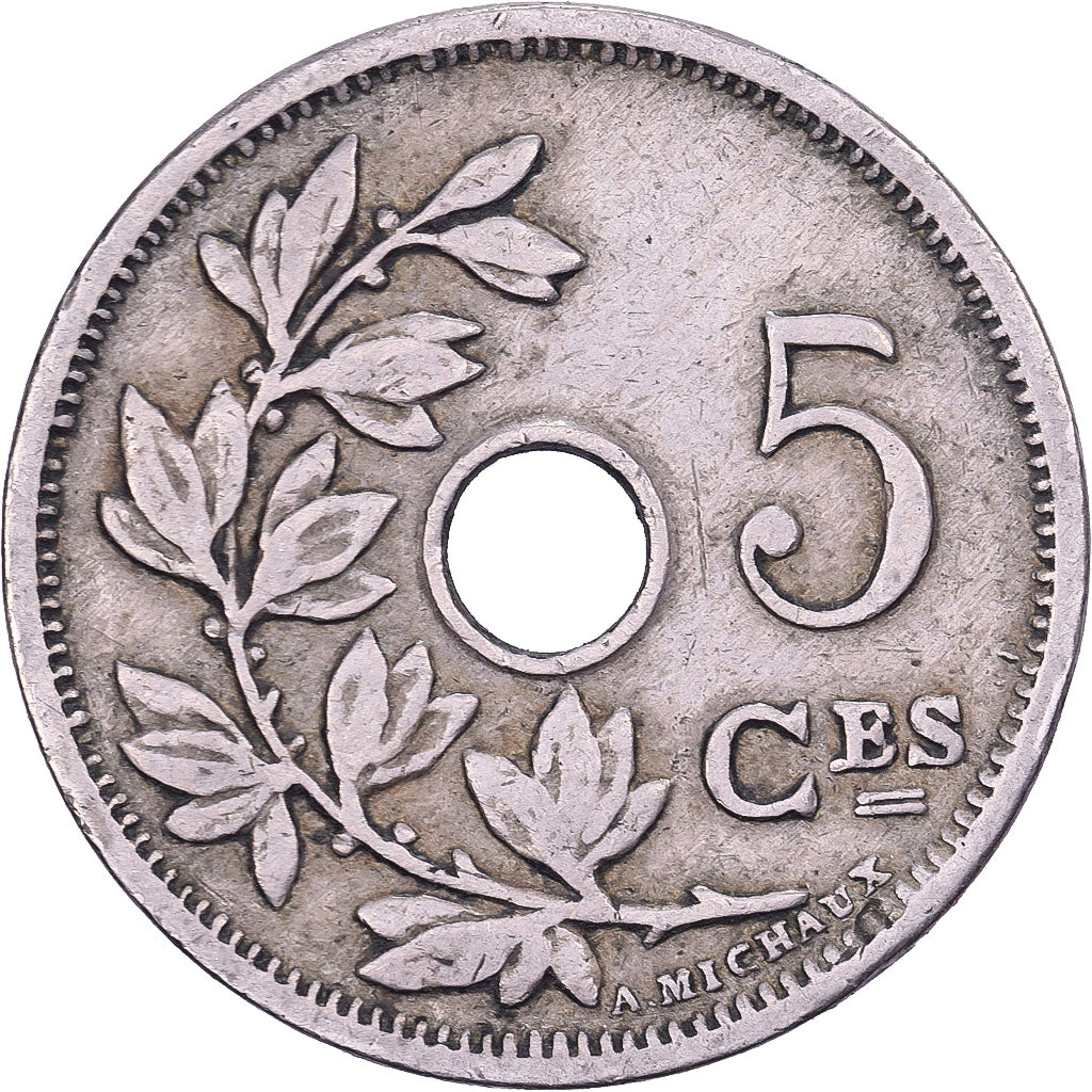 Belgien, Leopold II, 5 Centimes, 1906, Brussels, Kupfer-Nickel, S+, KM:54