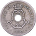 Bélgica, Leopold II, 5 Centimes, 1907, Brussels, Cobre-níquel, VF(30-35)