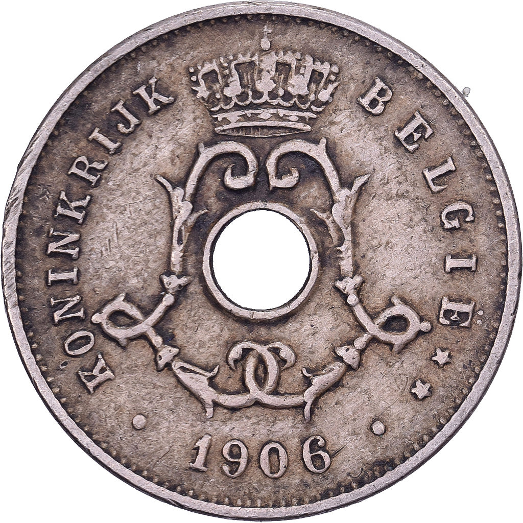 België, Leopold II, 5 Centimes, 1906, Brussels, Cupro-nikkel, FR+, KM:55