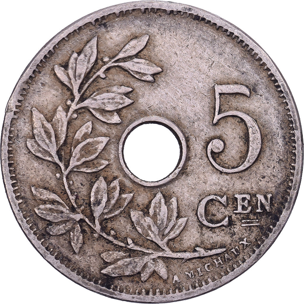 België, Leopold II, 5 Centimes, 1906, Brussels, Cupro-nikkel, FR+, KM:55