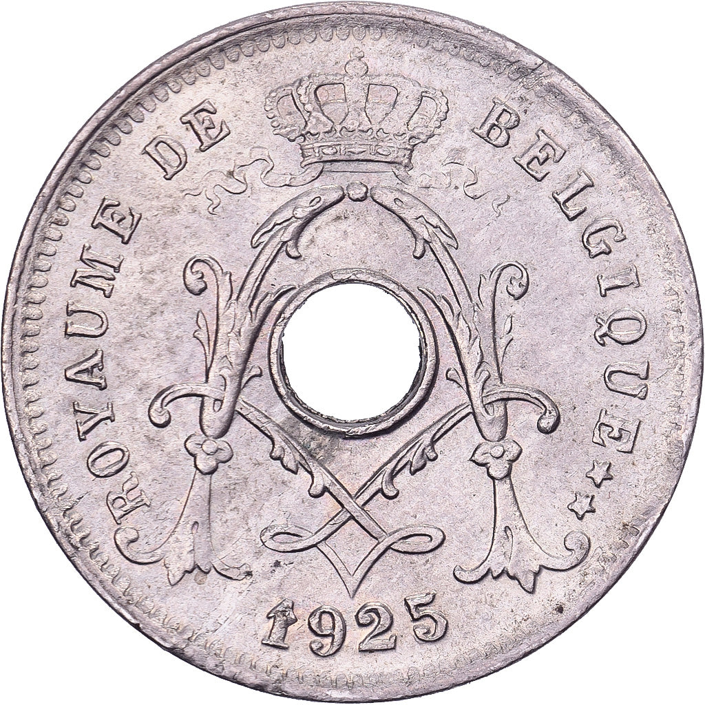 Belgio, Albert I, 5 Centimes, 1925, Brussels, Rame-nichel, BB+, KM:66