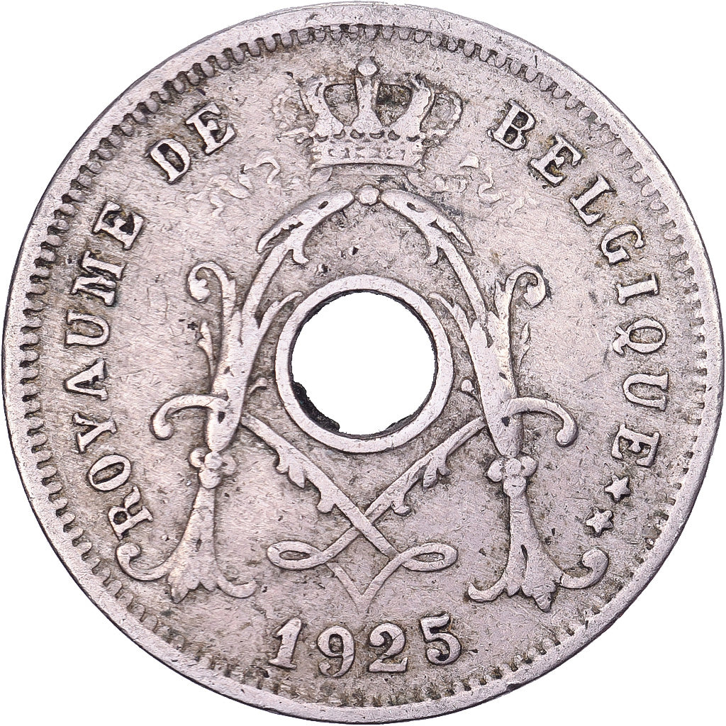 Bélgica, Albert I, 5 Centimes, 1925, Brussels, Cobre - níquel, BC+, KM:66