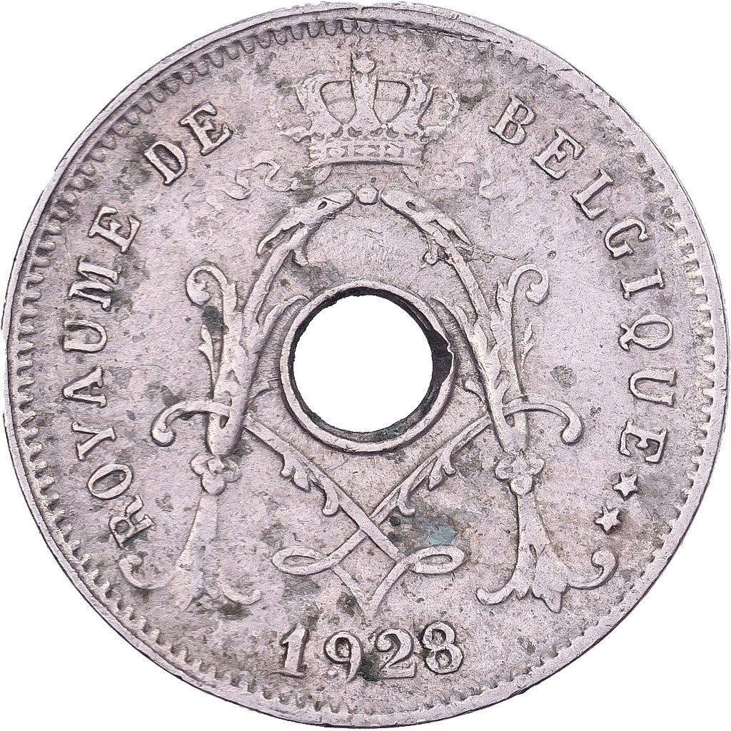 Belgio, Albert I, 5 Centimes, 1928, Brussels, Rame-nichel, BB, KM:66