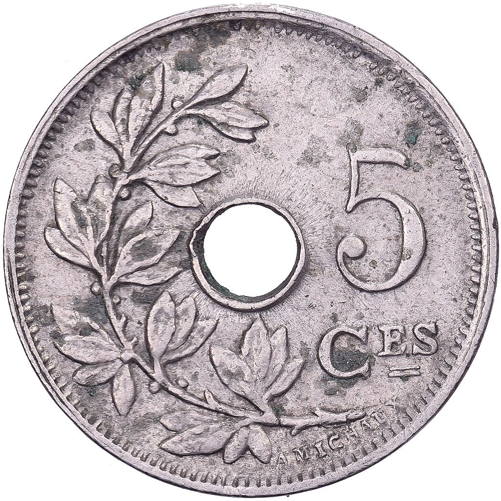Belgio, Albert I, 5 Centimes, 1928, Brussels, Rame-nichel, BB, KM:66