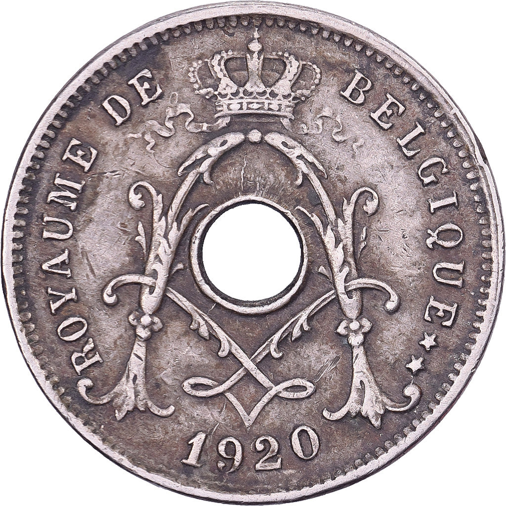 Belgio, Albert I, 5 Centimes, 1920, Brussels, Rame-nichel, BB, KM:66