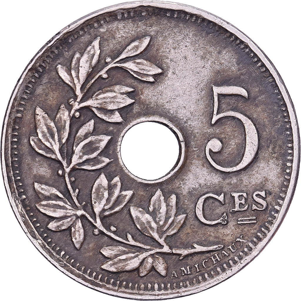 Belgio, Albert I, 5 Centimes, 1920, Brussels, Rame-nichel, BB, KM:66