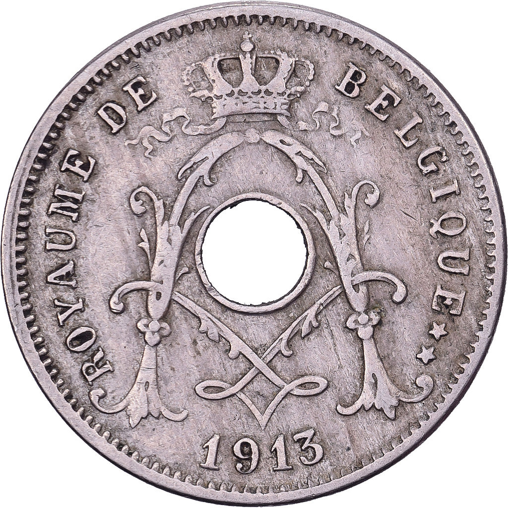 Bélgica, Albert I, 5 Centimes, 1913, Brussels, Cobre-níquel, EF(40-45), KM:66