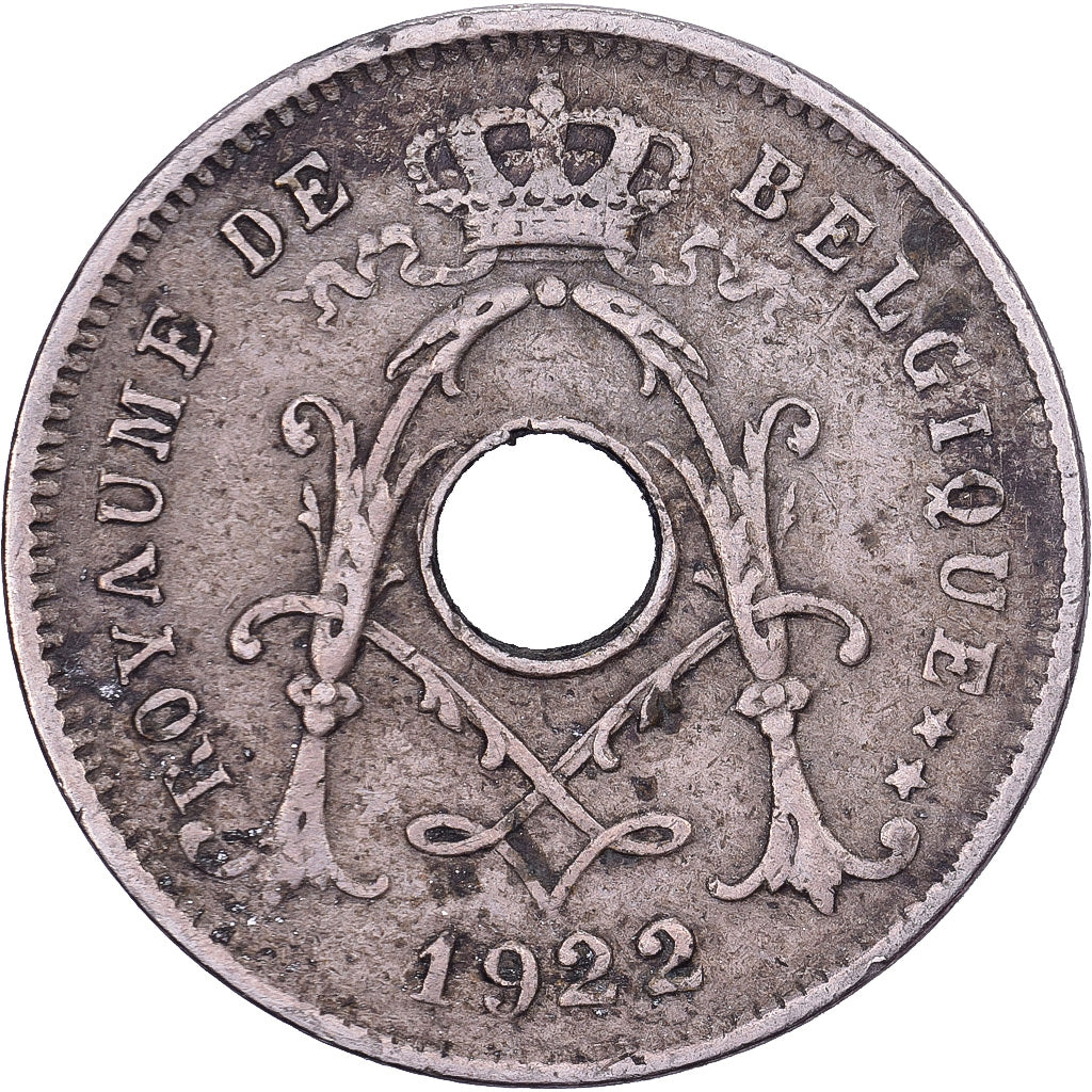 Belgio, Albert I, 5 Centimes, 1922, Brussels, Rame-nichel, BB, KM:66