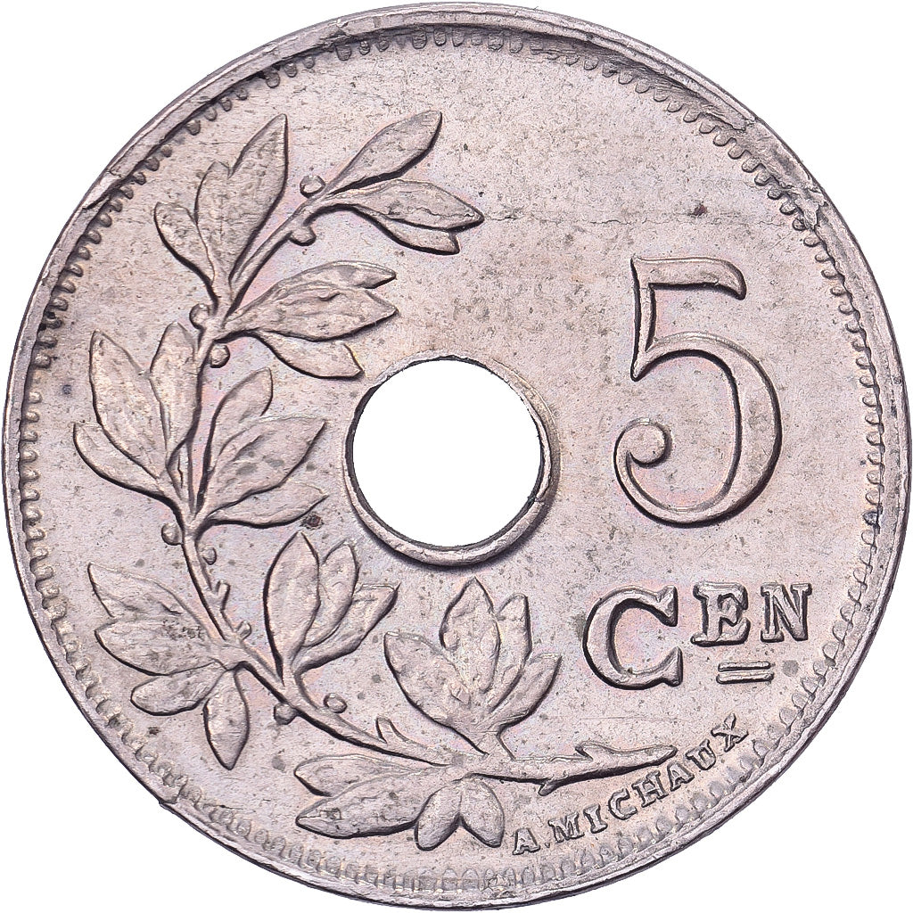 Belgium, Albert I, 5 Centimes, 1925, Brussels, Copper-nickel, AU(50-53), KM:67