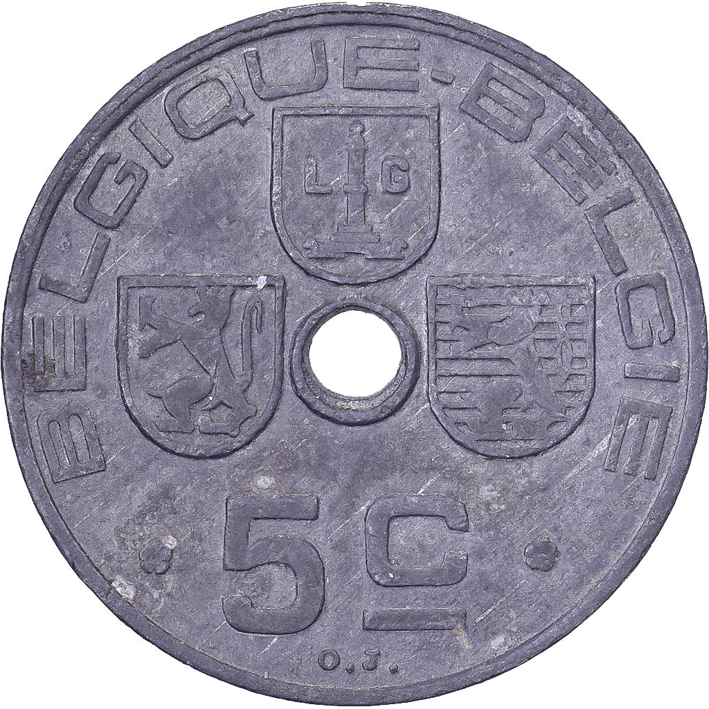 Belgique, Leopold III, 5 Centimes, 1941, Bruxelles, Zinc, TTB, KM:123