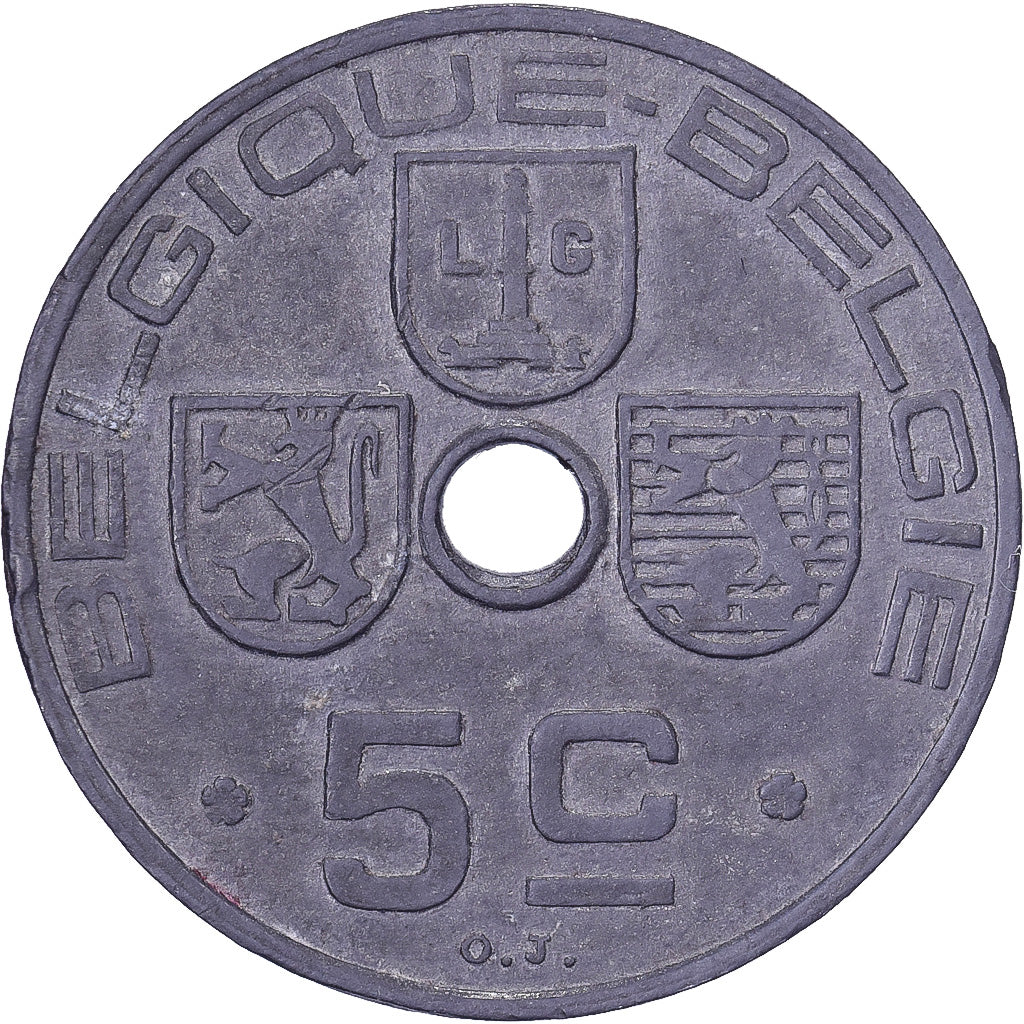 Belgique, Leopold III, 5 Centimes, 1943, Bruxelles, Zinc, TTB, KM:123