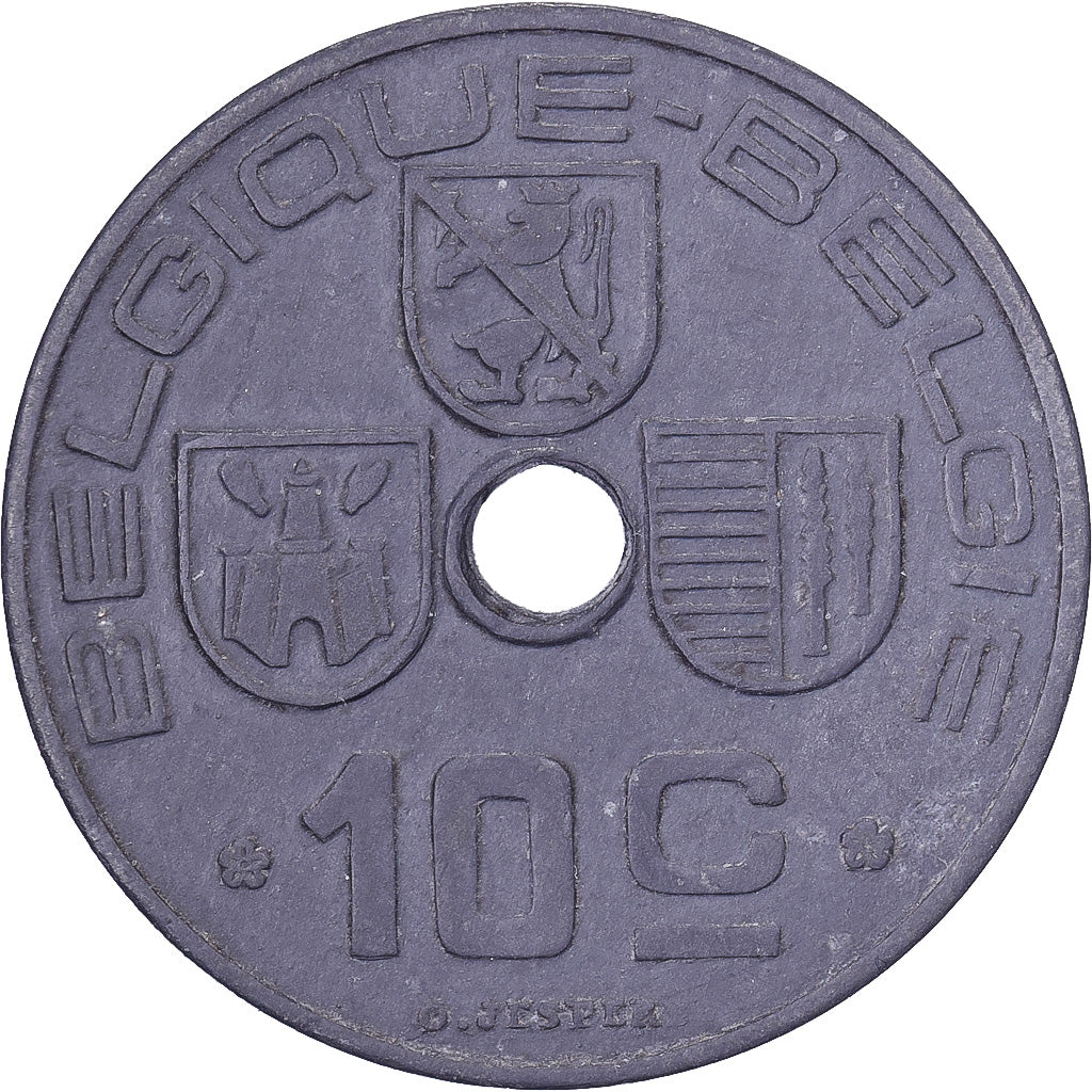 Belgique, Leopold III, 10 Centimes, 1943, Bruxelles, Zinc, TTB, KM:125