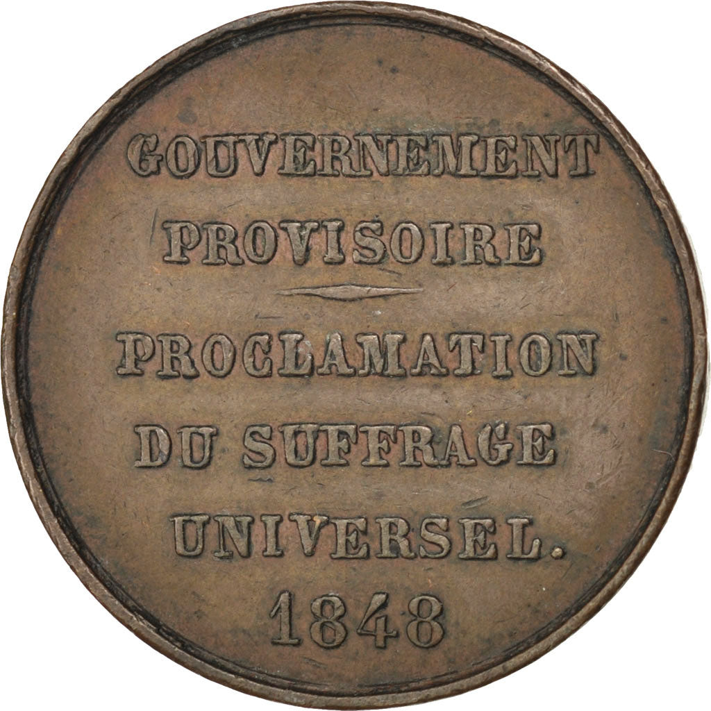 France, Médaille, French Second Republic, 1848, Cuivre, TTB+
