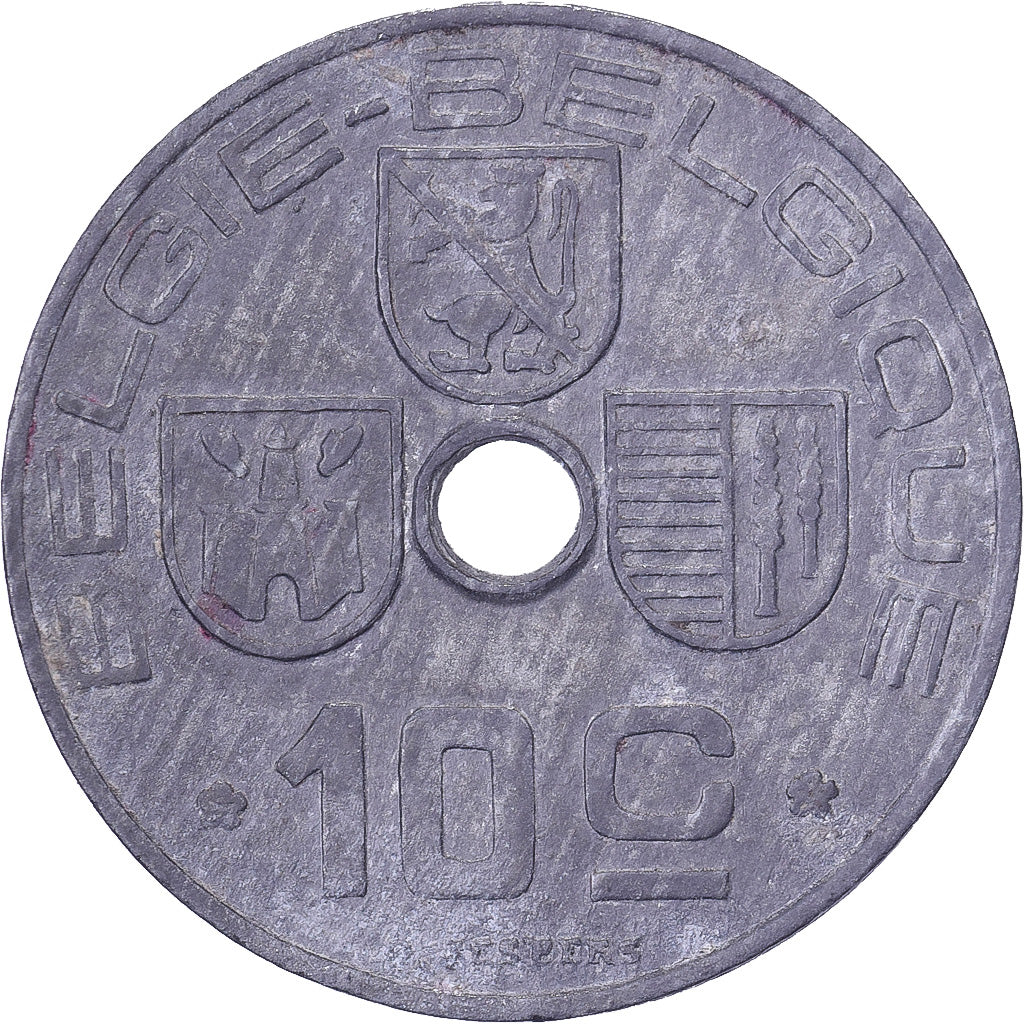 Belgique, Leopold III, 10 Centimes, 1944, Bruxelles, Zinc, TTB, KM:126