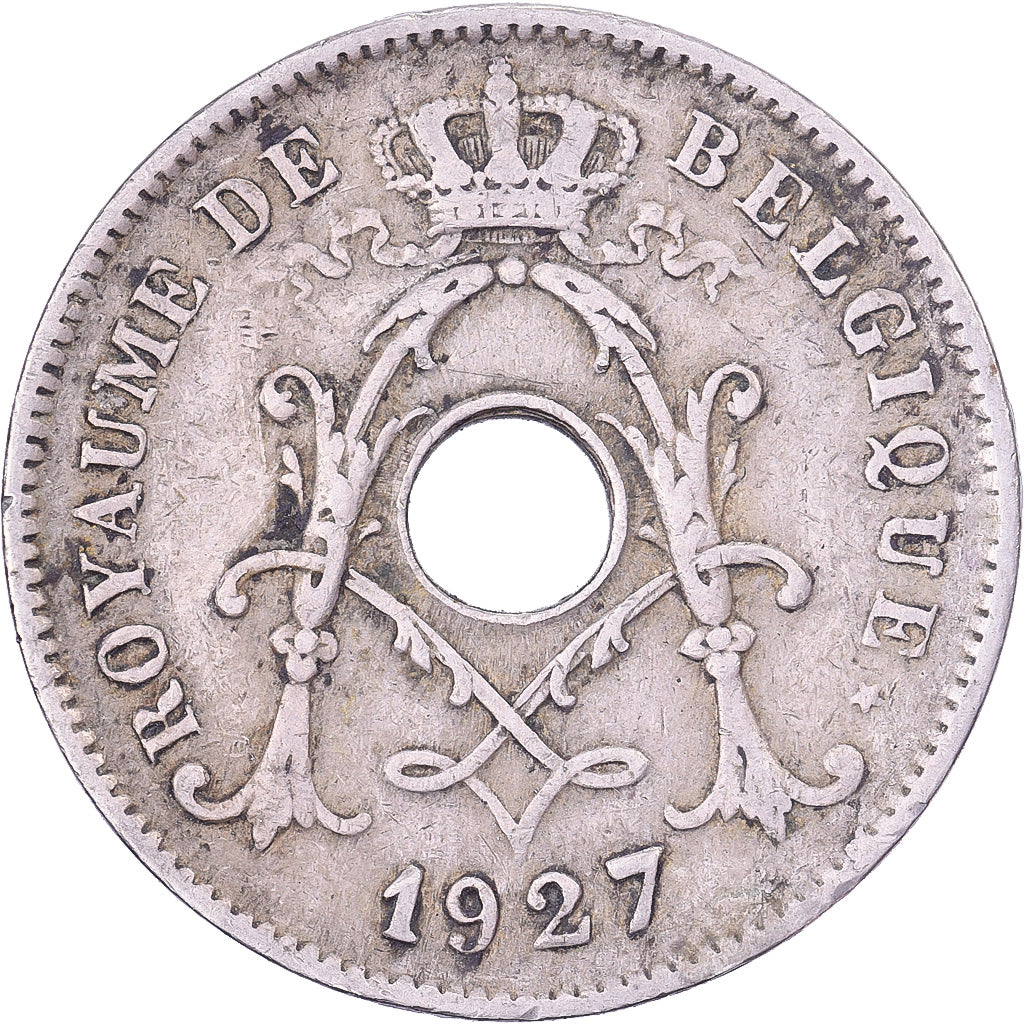 Bélgica, Albert I, 10 Centimes, 1927, Brussels, Cobre-níquel, EF(40-45)