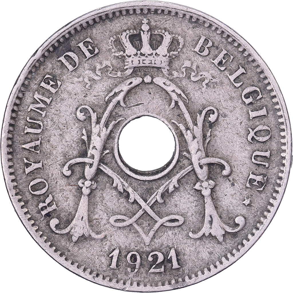 Belgio, Albert I, 10 Centimes, 1921, Brussels, Rame-nichel, BB, KM:85.1