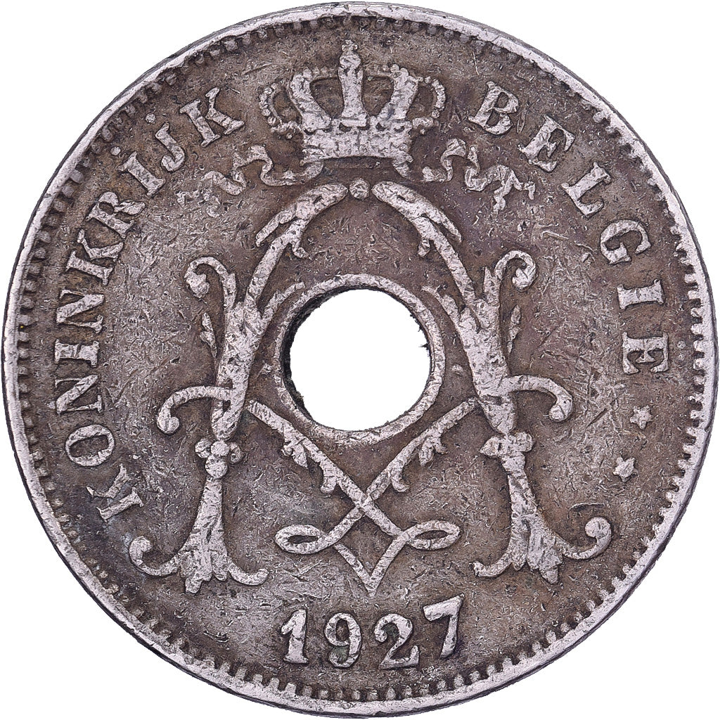 België, Albert I, 10 Centimes, 1927, Brussels, Cupro-nikkel, FR+, KM:86