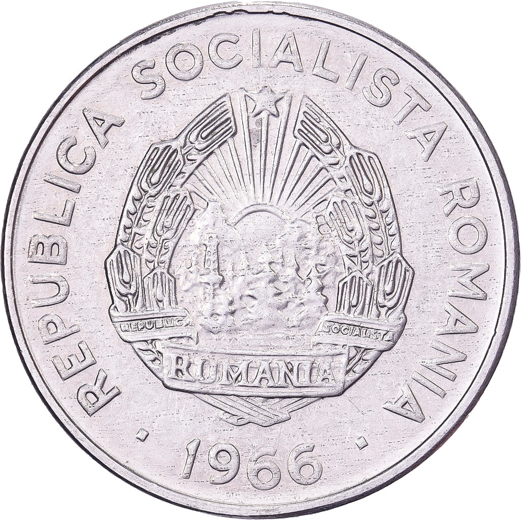 Rumanía, 15 Bani, 1966, Níquel recubierto de acero, EBC, KM:93