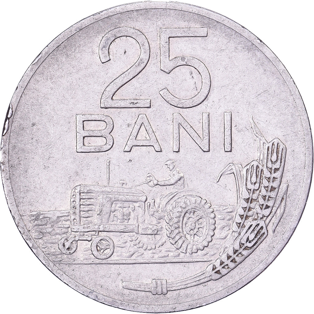 Romania, 25 Bani, 1966, Acciaio ricoperto in nichel, BB+, KM:94