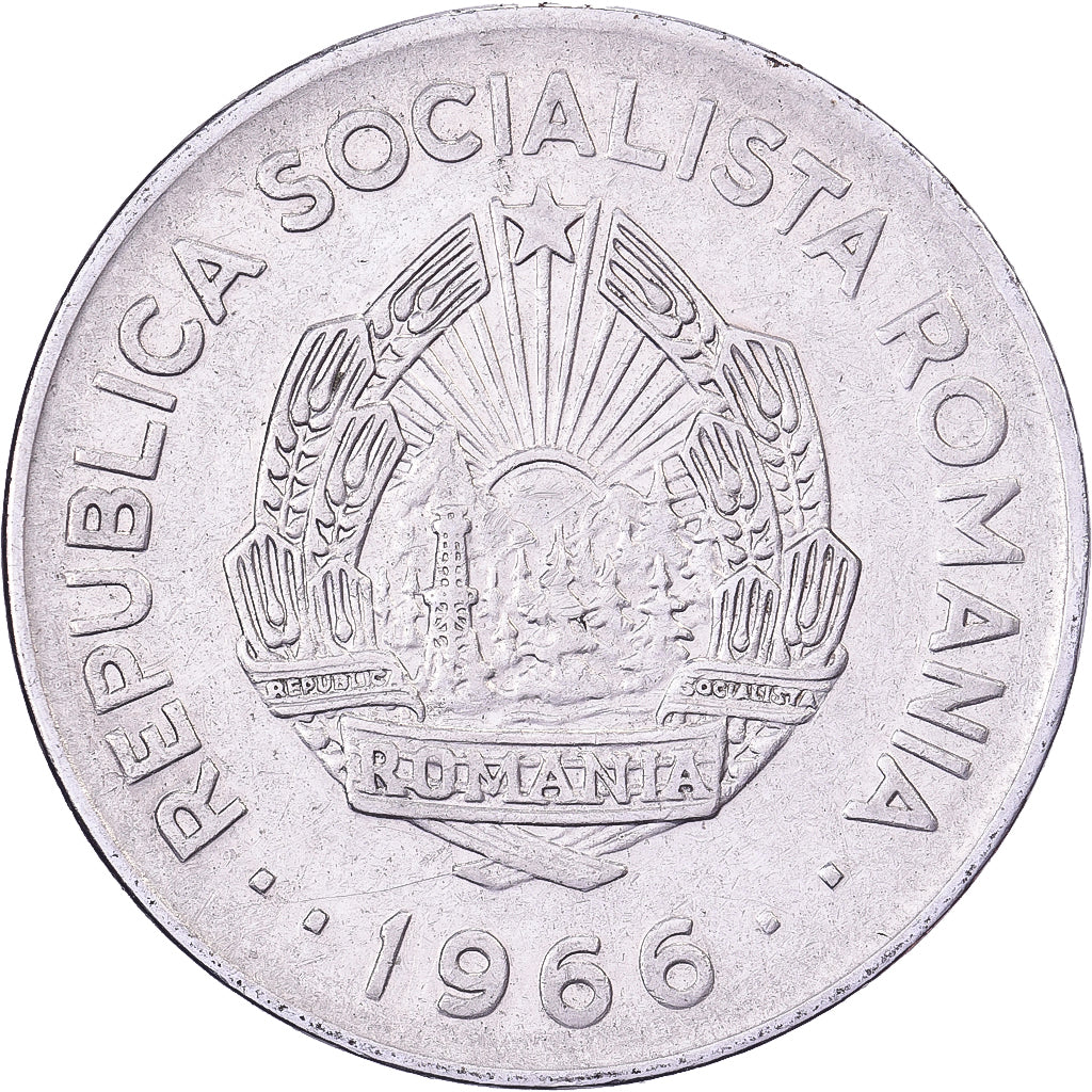 Romania, Leu, 1966, Acciaio ricoperto in nichel, BB, KM:95