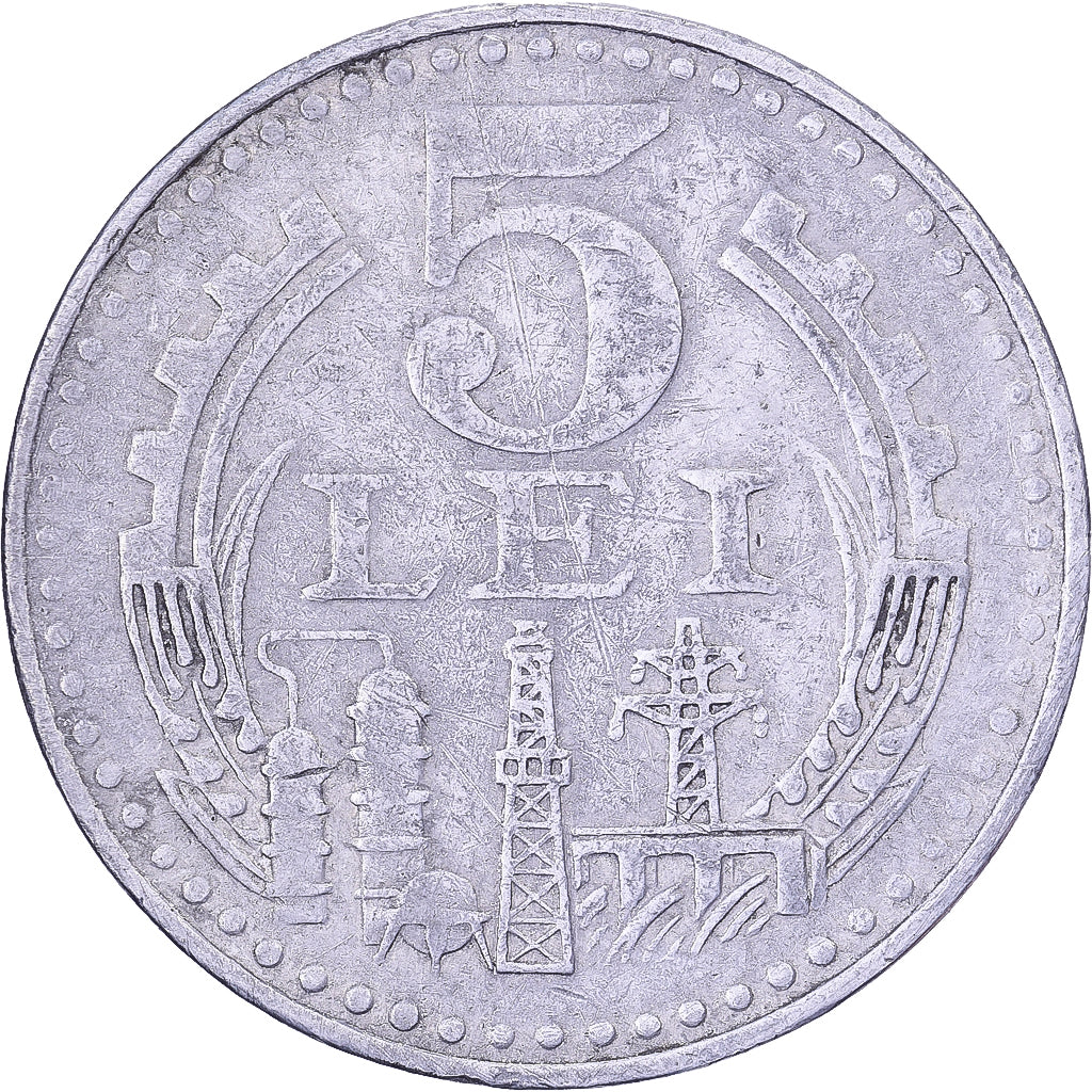 Rumanía, 5 Lei, 1978, Aluminio, BC+, KM:97