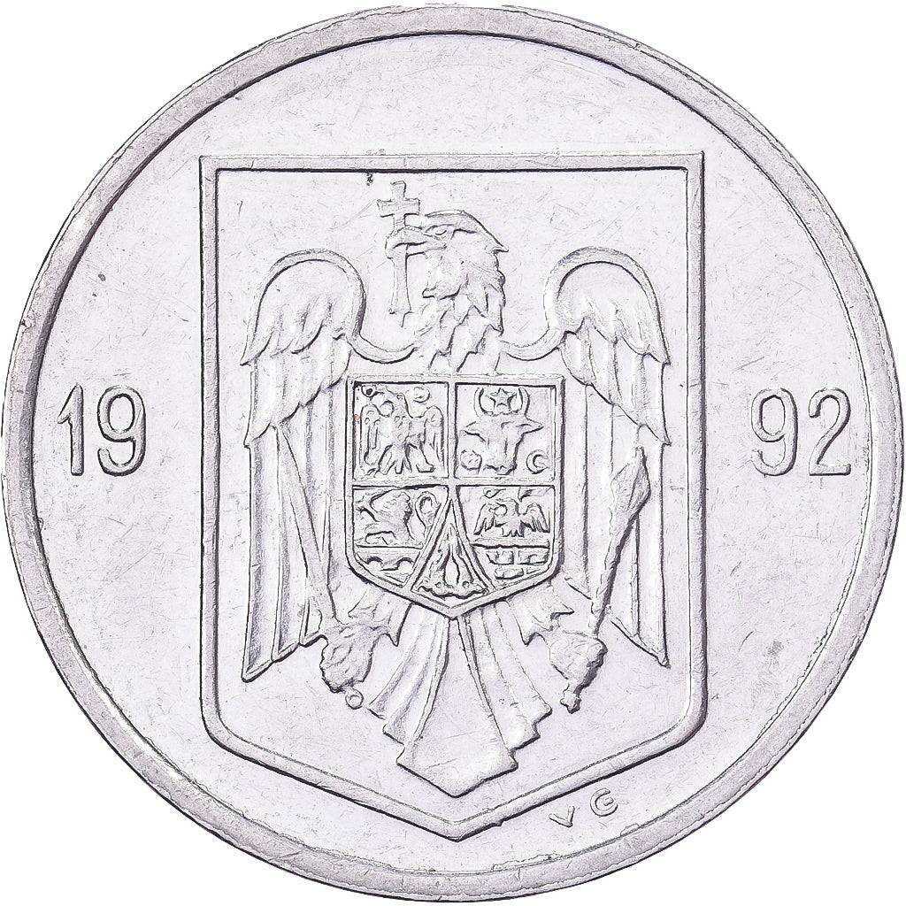 Roemenië, 5 Lei, 1992, Nickel plated steel, ZF+, KM:114