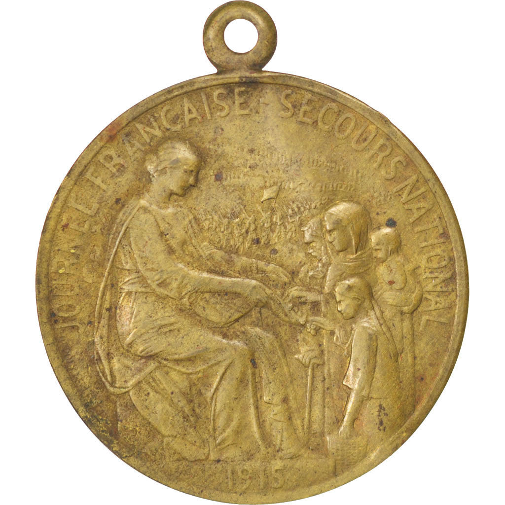 França, medalha, Terceira República Francesa, 1915, Cobre, EF(40-45)